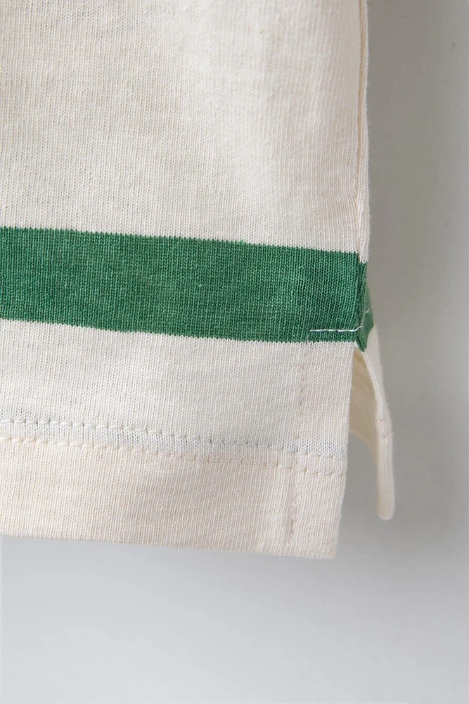 STRIPED LABEL T-SHIRT