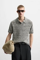 SHINY KNIT POLO SHIRT