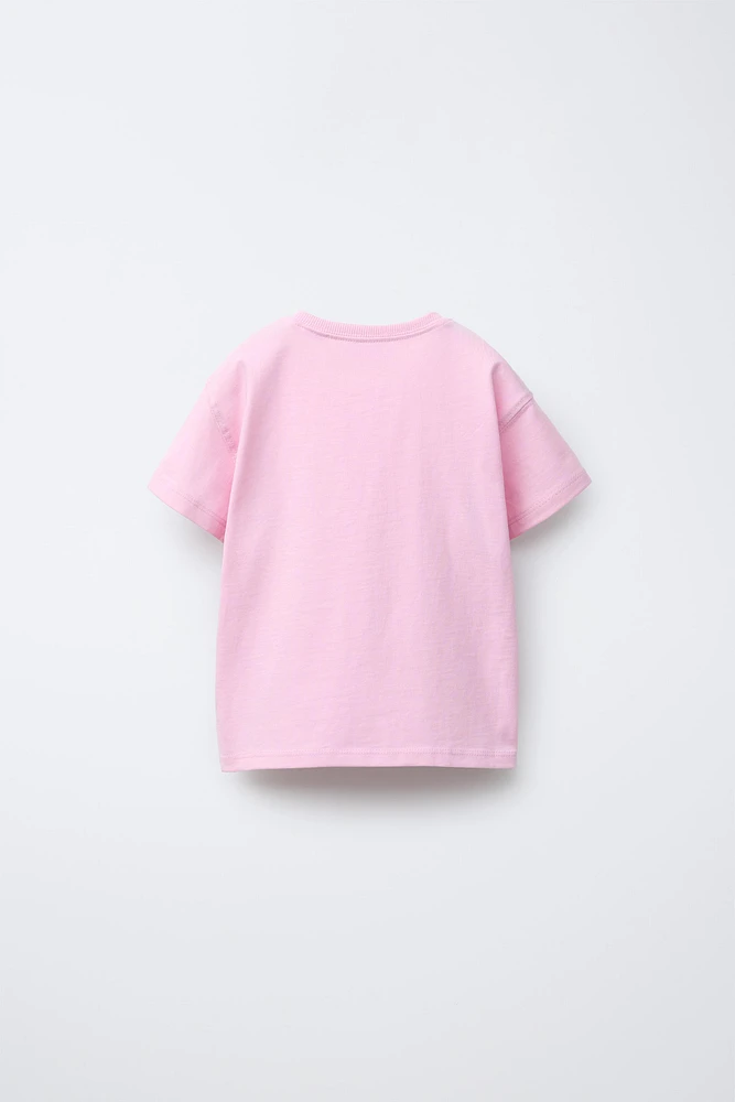 PRINTED HEART PATCH T-SHIRT