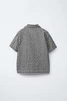 WRINKLED EFFECT PLAID SHIRT