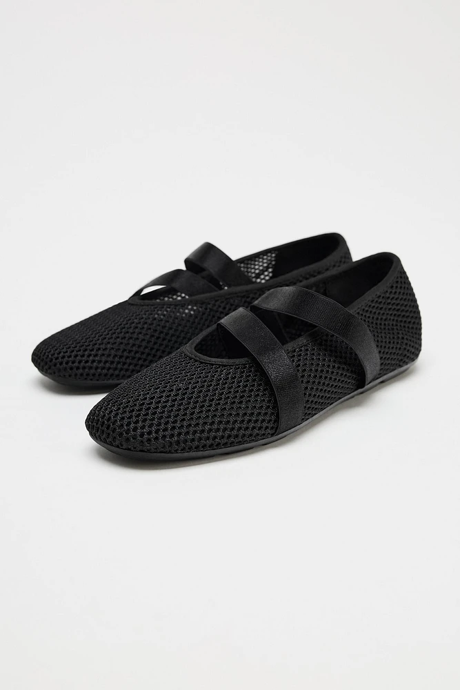 ELASTIC MESH BALLET FLATS