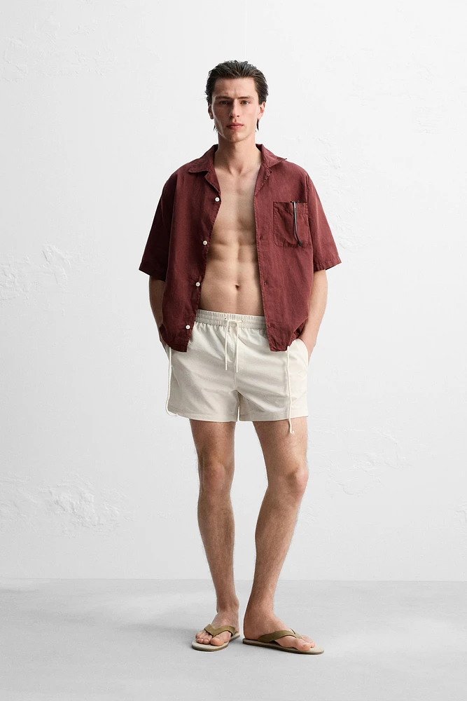 MAILLOT DE BAIN MI-LONG EN SEERSUCKER