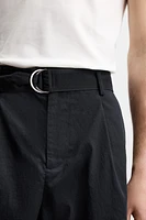 PLEATED BELT BERMUDA SHORTS