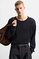 BUTTONED TEXTURED SWEATER