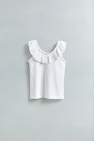 SWISS EMBROIDERED RUFFLE TOP