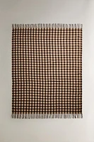 CHECK BLANKET WITH FRINGING