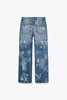MID-RISE SLOUCHY RIPPED TRF JEANS