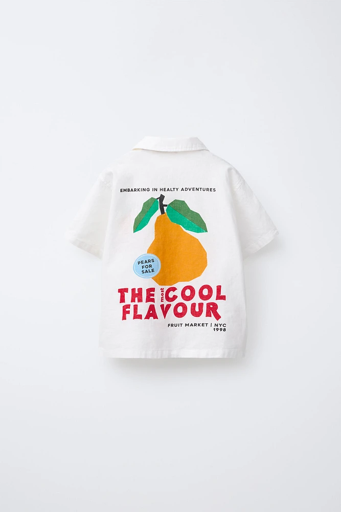 CHEMISE À IMPRIMÉ FRUITS AVEC LIN