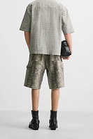 ANIMAL PRINT CARPENTER POCKET SHORTS