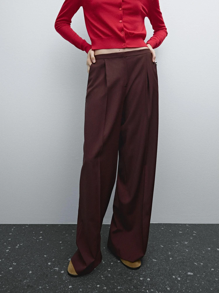 100% wool dart trousers