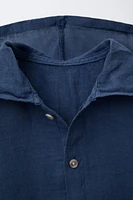 LINEN HOODED SHIRT