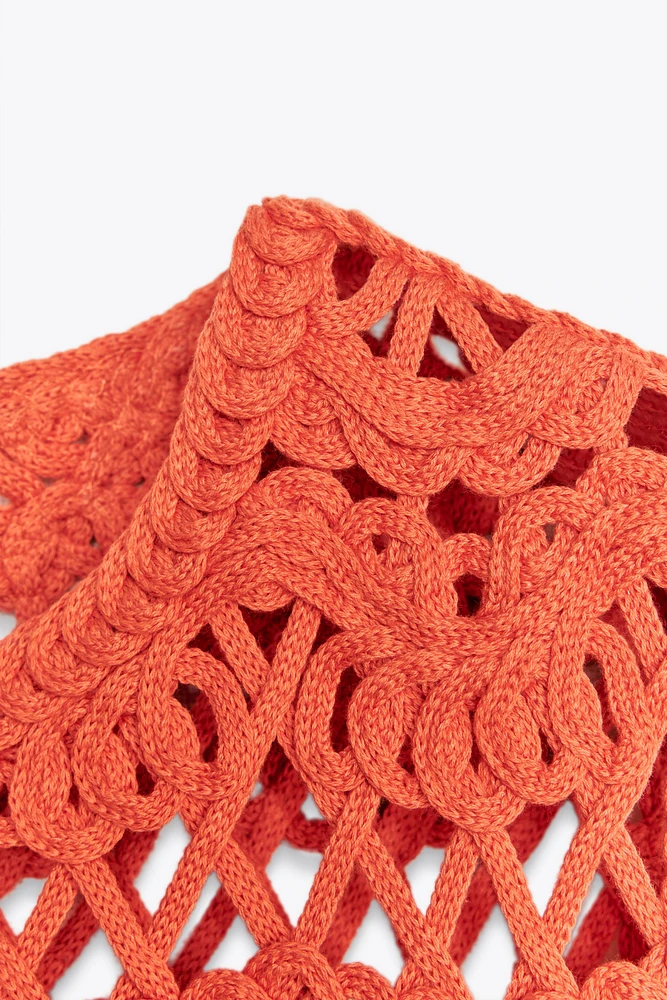 GILET EN MAILLE À FRANGES