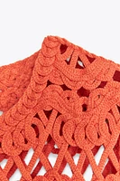 GILET EN MAILLE À FRANGES
