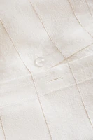 STRIPED COTTON LINEN FLAT SHEET