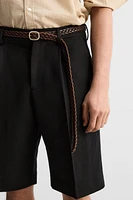 LIMITED EDITION LINEN COTTON PLEATED SHORTS