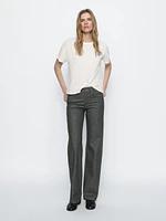 Mid-rise wide-leg cotton jeans