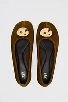 SUEDE LEATHER BALLET FLATS