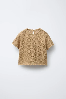 POINTELLE KNIT TOP