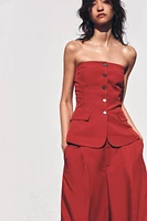 TOP BUSTIER À BOUTONS