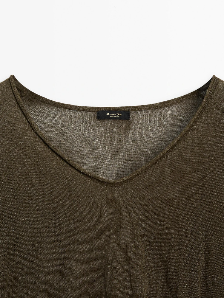 Creased-effect knit sweater