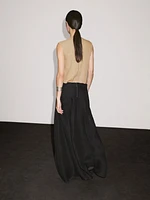Contrast long dress with side slits