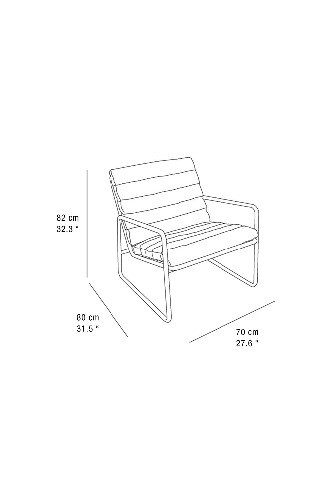 METAL AND LEATHER ACCENT CHAIR