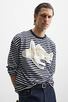 STRIPED PATCH T-SHIRT