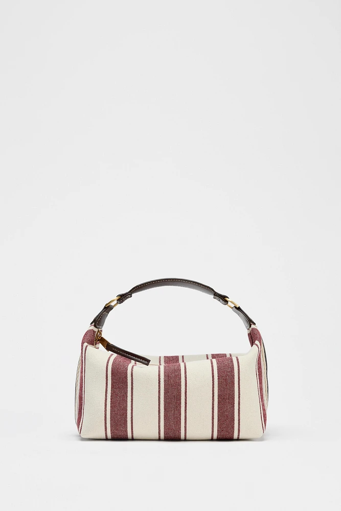 STRIPED FABRIC CITY BAG
