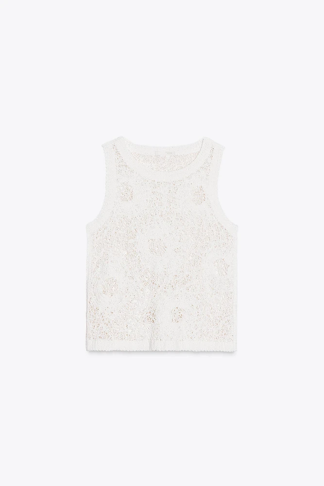 TOP CROCHET SANS MANCHES