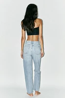HIGH-WAIST RIPPED MOM FIT JEANS
