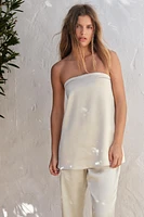 STRAPLESS SATIN EFFECT TOP
