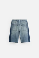 CONTRAST BANDS DENIM SHORTS