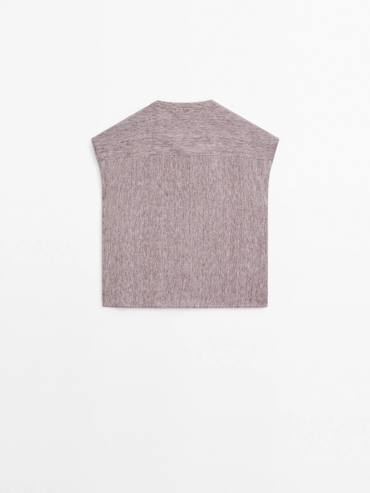 Flowing blouse with bib detail