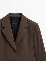 Fitted wool blend blazer