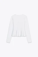GILET PEPLUM EN MAILLE FINE