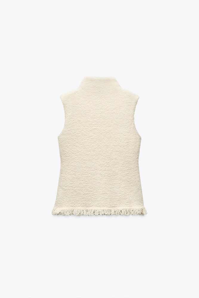 FRINGED KNIT TOP