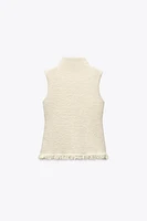 FRINGED KNIT TOP