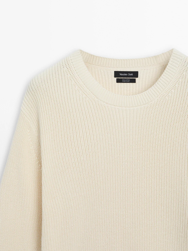 100% cotton knit sweater