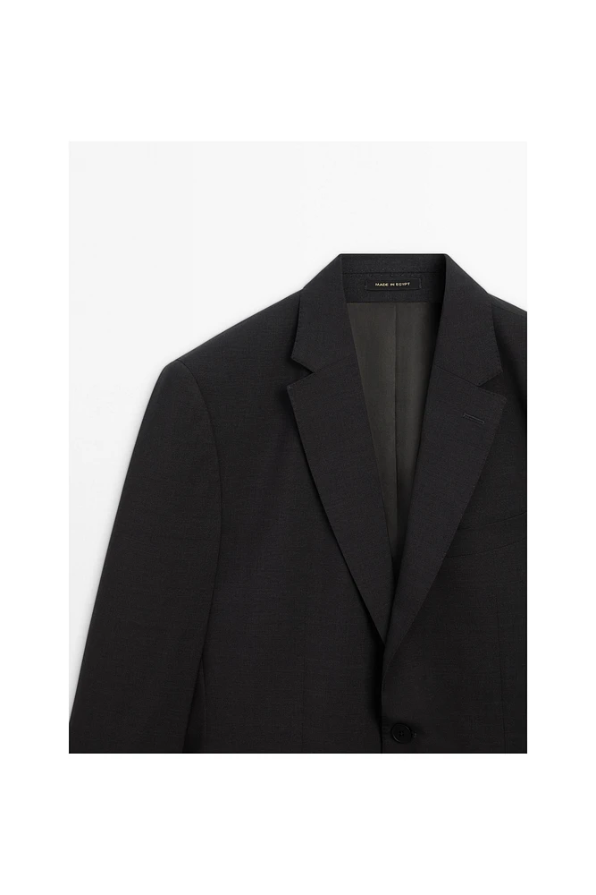 100% wool grey suit blazer