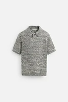 SHINY KNIT POLO SHIRT