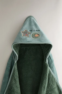 SERVIETTE DE BAIN CAPUCHE BÉBÉ ESPACE