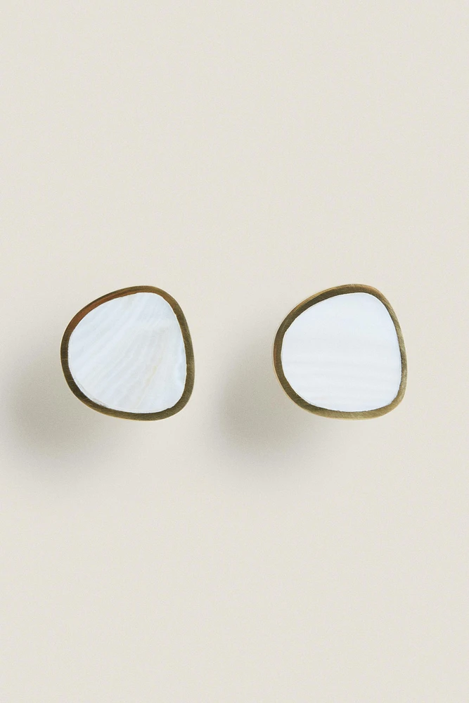 SET OF IRREGULAR MOTHER-OF-PEARL KNOBS (SET OF 2)
