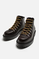 LACED LEATHER BOOTS
