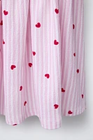 STRIPED AND HEART PRINT DRESS