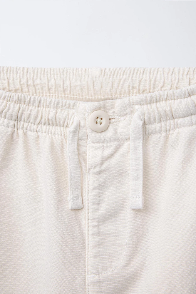 STRAIGHT COTTON LINEN PANTS