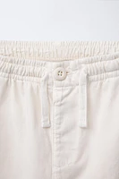 STRAIGHT COTTON LINEN PANTS