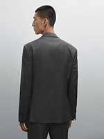Veste de costume à carreaux 100 % laine