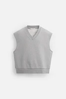 IRREGULAR TRIM FRENCH TERRY VEST
