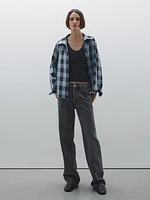 Mid-waist wide-leg jeans