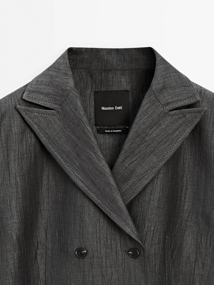 Veste de tailleur fluide en lin mélangé